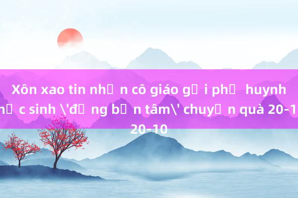 Xôn xao tin nhắn cô giáo gửi phụ huynh học sinh 'đừng bận tâm' chuyện quà 20-10