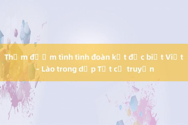 Thắm đượm tình tình đoàn kết đặc biệt Việt - Lào trong dịp Tết cổ truyền